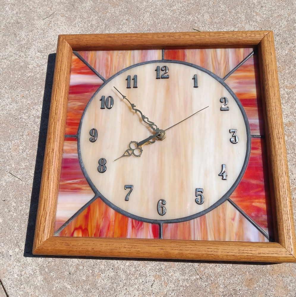 Vintage Stained Glass Clock